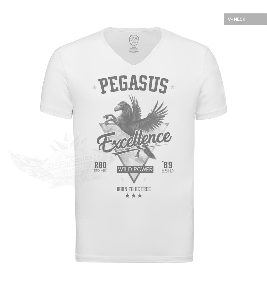 Pegasus Men's Luxury Slim Fit White T-shirt MD880