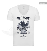 Luxury Men's Fashion White Graphic T-shirt PEGASUS Blue MD880