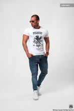 Luxury Men's Fashion White Graphic T-shirt PEGASUS Blue MD880