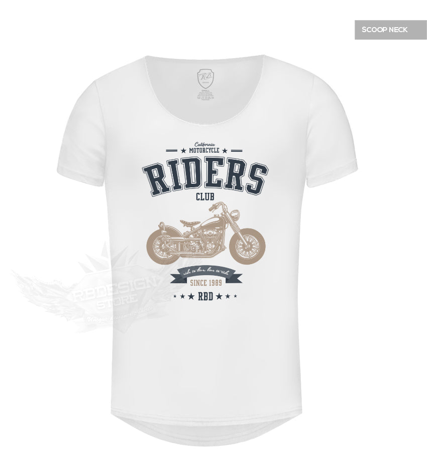 Mens Graphic T-shirt California Motorcycle Riders Blue/Beige MD881