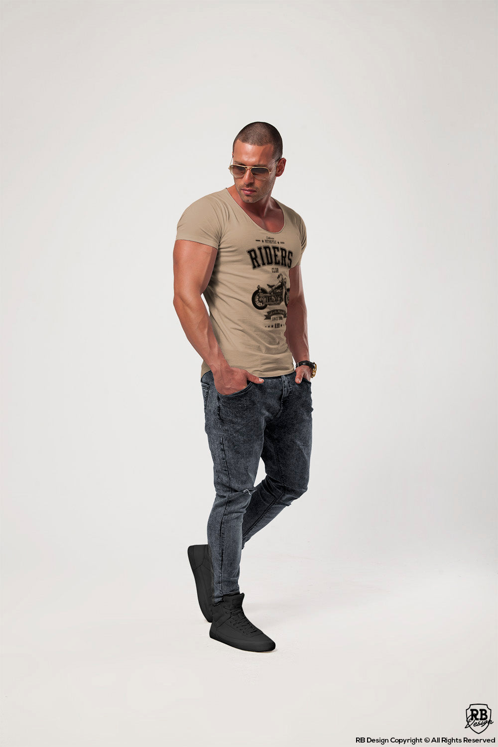 muscle tee motorcycle graphic t-shirt