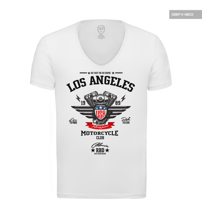 Los Angeles Men's T-shirt Stylish Motorcycle Engine Graphic Tee MD883