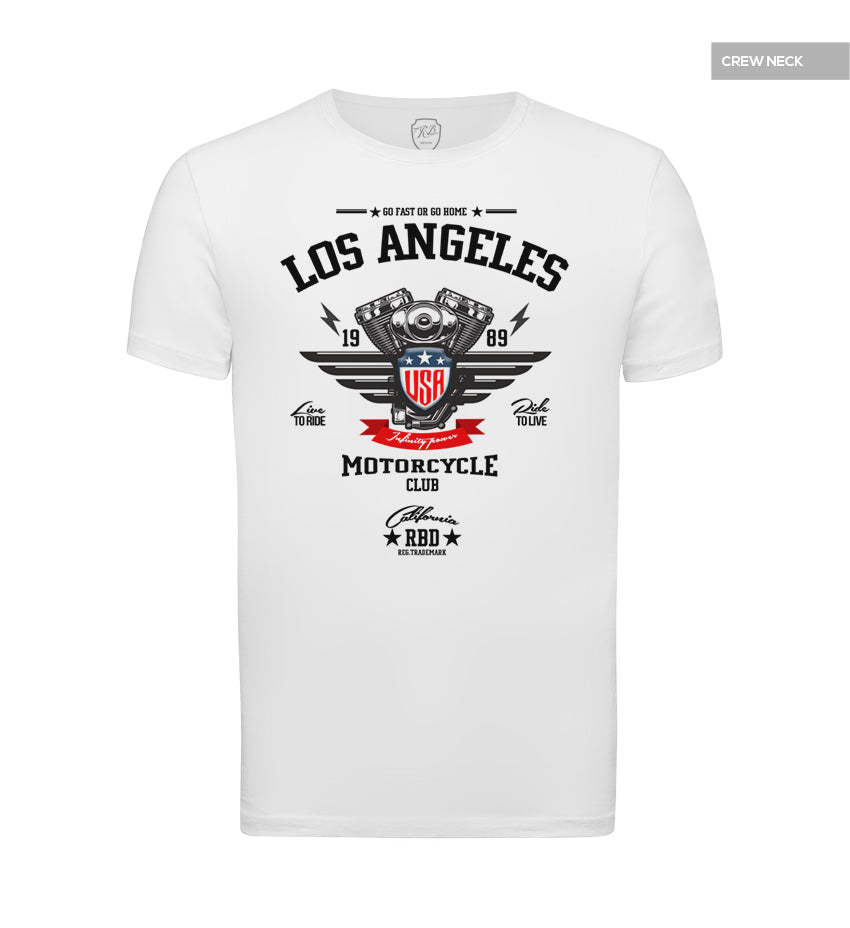 Los Angeles Men's T-shirt Stylish Motorcycle Engine Graphic Tee MD883