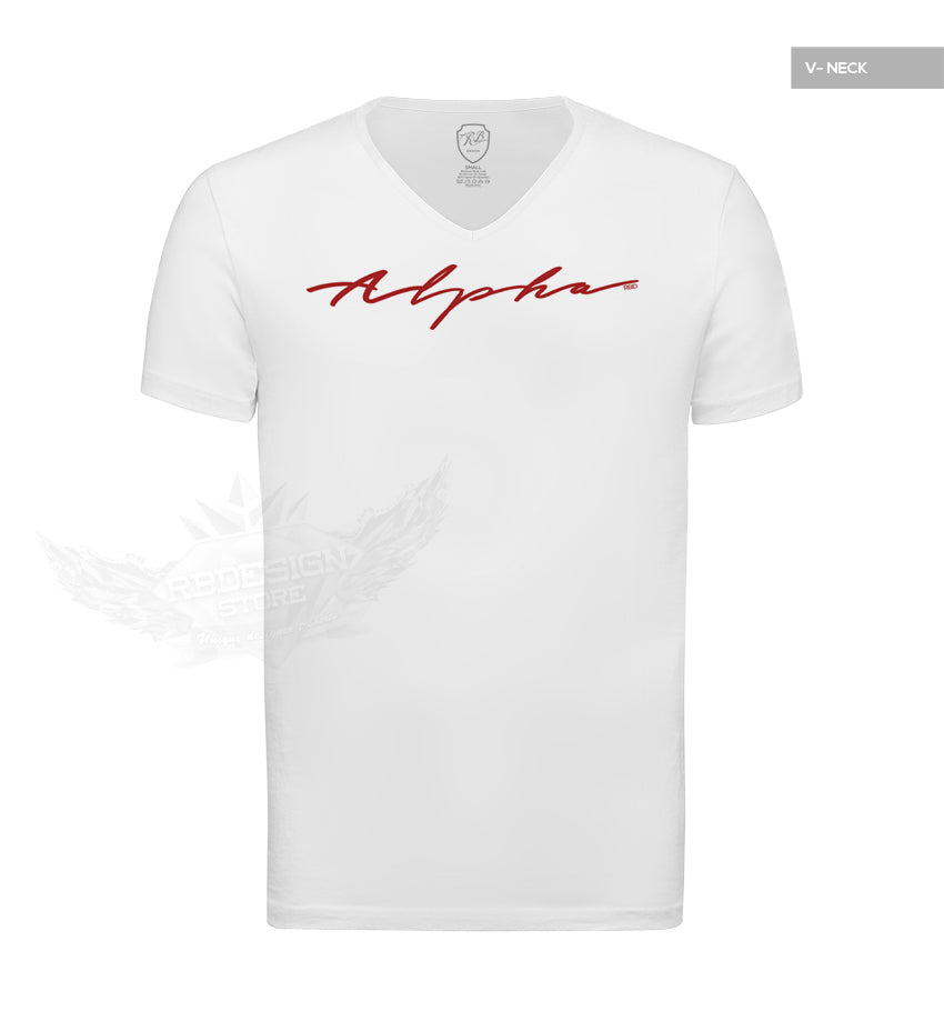 Mens White T-shirt "Alpha" MD885