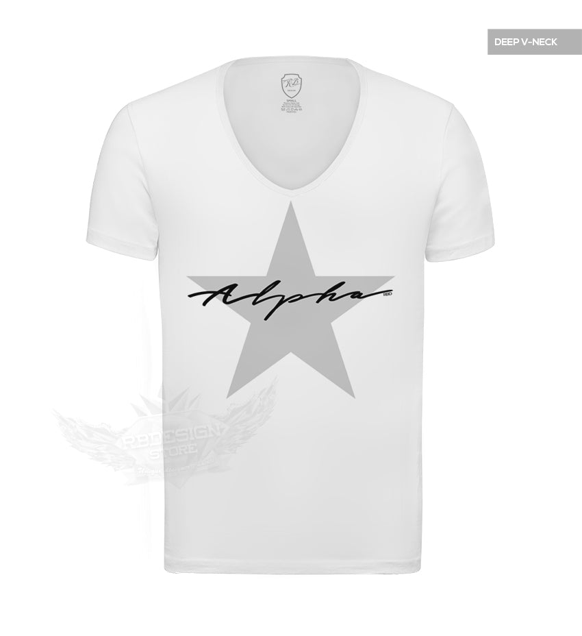 Men's Casual Fashion T-shirt Alpha Male Slim Fit Tee Gray Star MD885G