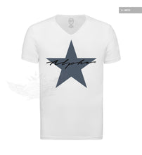 Men's Casual Fashion T-shirt Alpha Male Slim Fit Tee Blue Star MD885S