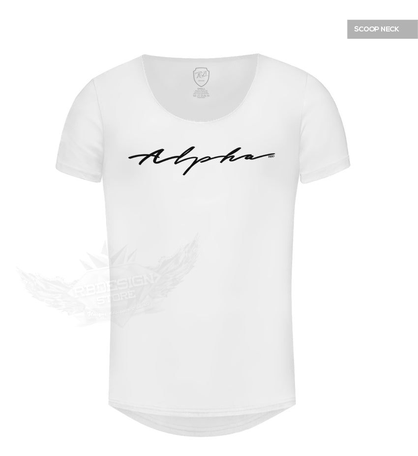 Alpha Men's Casual Fashion White T-shirt HQ Stretch Cotton Tee MD885 B – RB  Design Store