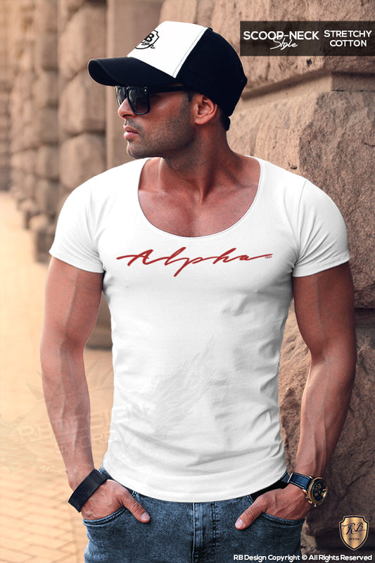 Mens White T-shirt "Alpha" MD885