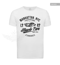 Cool Men's Muscle Cars White Graphic T-shirt MD886B