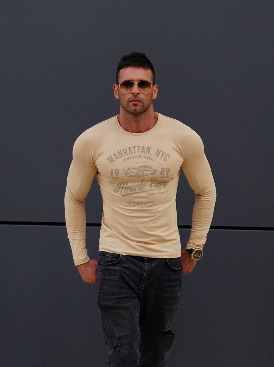 Mens Long Sleeve T-shirt Muscle Car MD886