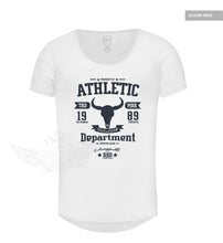 Men's Stylish White T-shirt "Unstoppable" Bull Skull Graphic Tee MD889B
