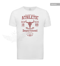 Men's Designer White T-shirt Athletic Department "Unstoppable" RED MD889