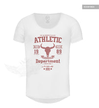Men's Designer White T-shirt Athletic Department "Unstoppable" RED MD889