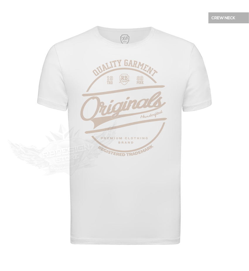Casual Men's White RB Design T-shirt "Originals" Beige MD890B