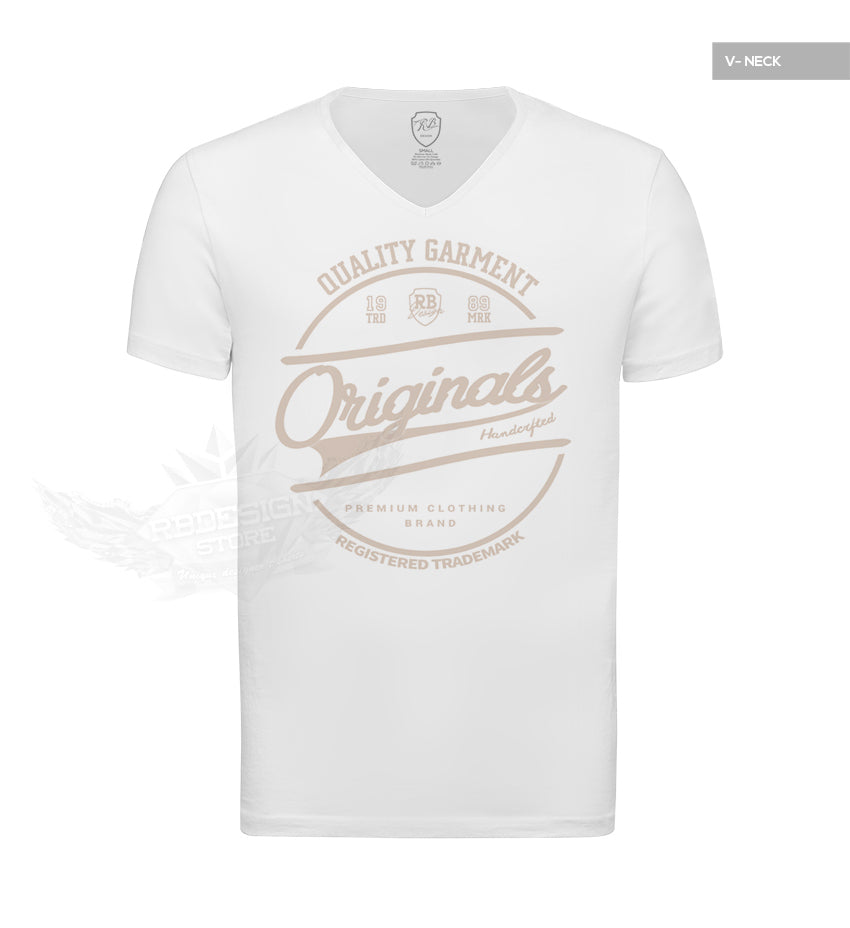Casual Men's White RB Design T-shirt 