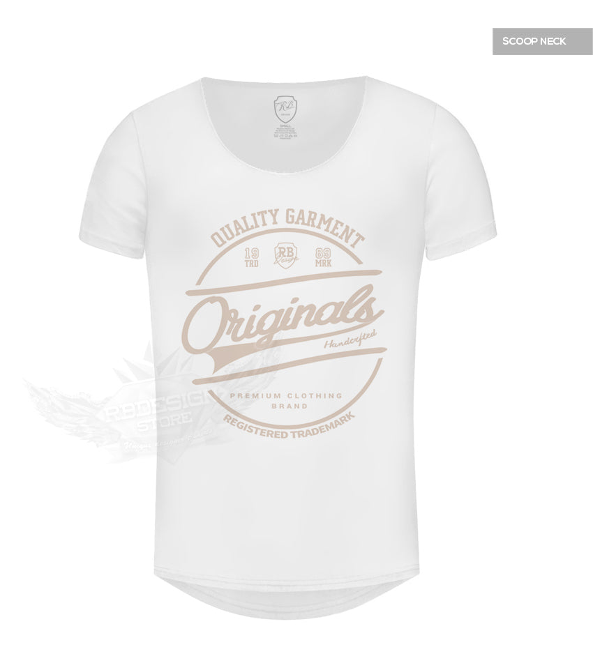 Casual Men's White RB Design T-shirt "Originals" Beige MD890B