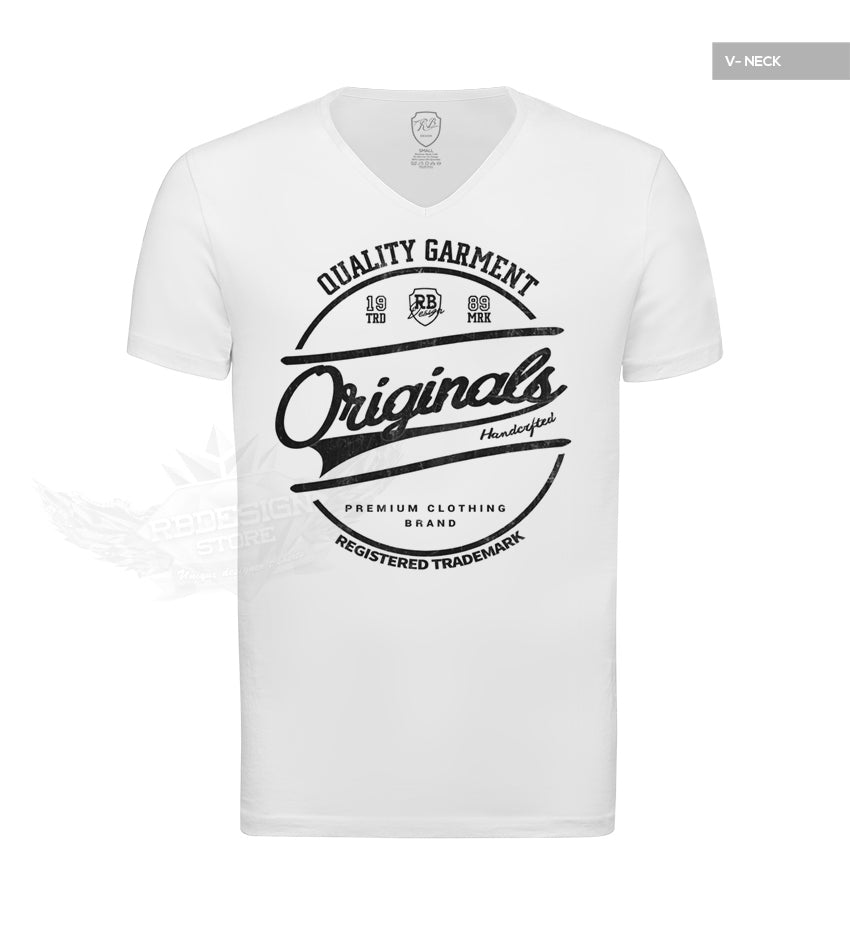 Casual Men's White RB Design T-shirt "Originals" Black MD890BK
