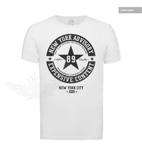 Street Fashion Mens White T-shirt NY Advisory BLACK MD891B