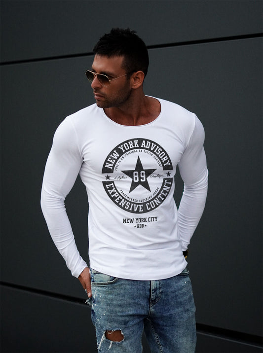 Mens Long Sleeve T-shirt"New York Advisory" MD891