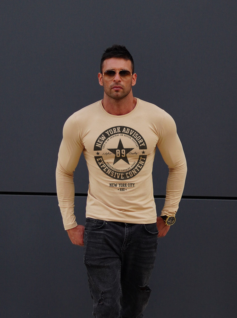 Mens Long Sleeve T-shirt"New York Advisory" MD891