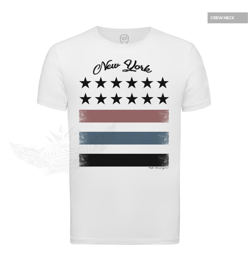 Casual Mens White T-shirt New York Street Fashion Graphic Tee MD892