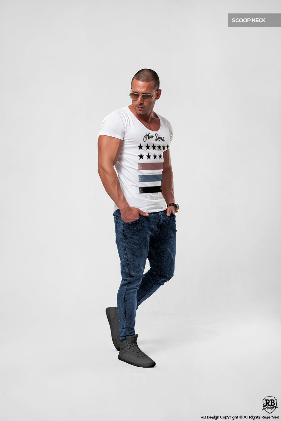 scoop neck t-shirt