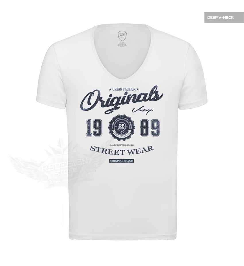 RB Design Originals Men's T-shirt Vintage Style Graphic Tee Jeans Blue MD893