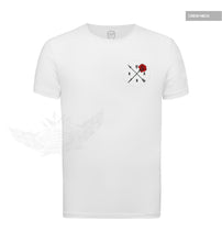 Men's White T-shirt Arrow and Rose Pocket Style MD894