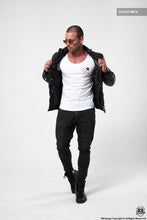 Limited Edition Mens White Scoop Neck T-shirt Rose and Arrow MD894 B