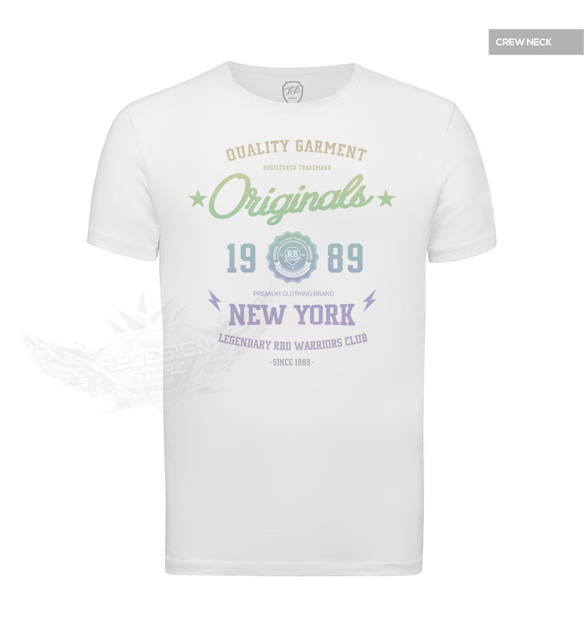 RBD Originals Mens T-shirt Casual NY Street Fashion Tee 'Rainbow" MD895R