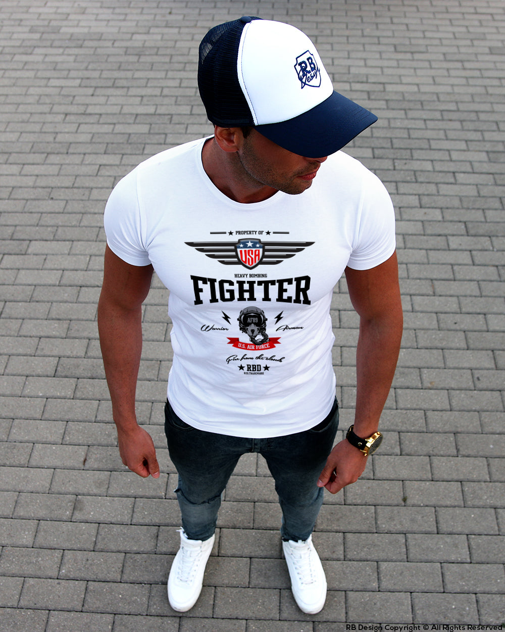 US Air Force Fighter Men's T-shirt RBD AF89 Stylish Graphic Tee MD896