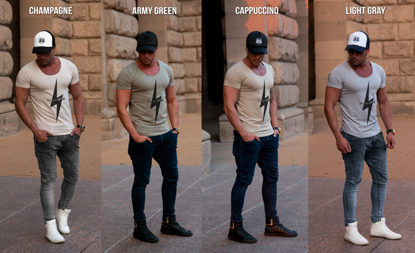 Cool Mens Casual T-shirt Flash Slim Fit Graphic Tee "Faith"/ Color Option / MD897