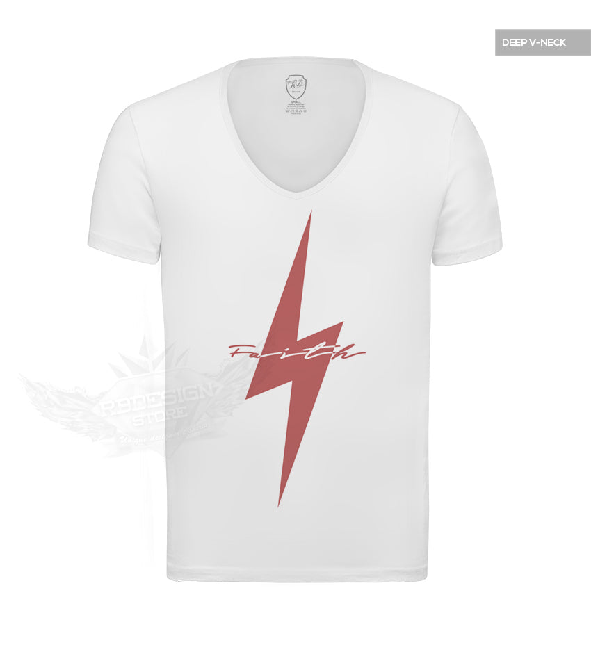 Urban Fashion Men's T-shirt "Faith on Stormy Days" RED MD897R