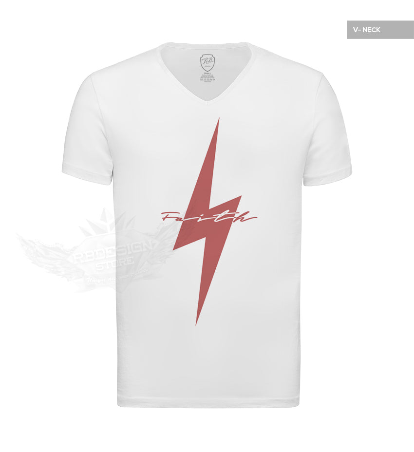 Urban Fashion Men's T-shirt "Faith on Stormy Days" RED MD897R