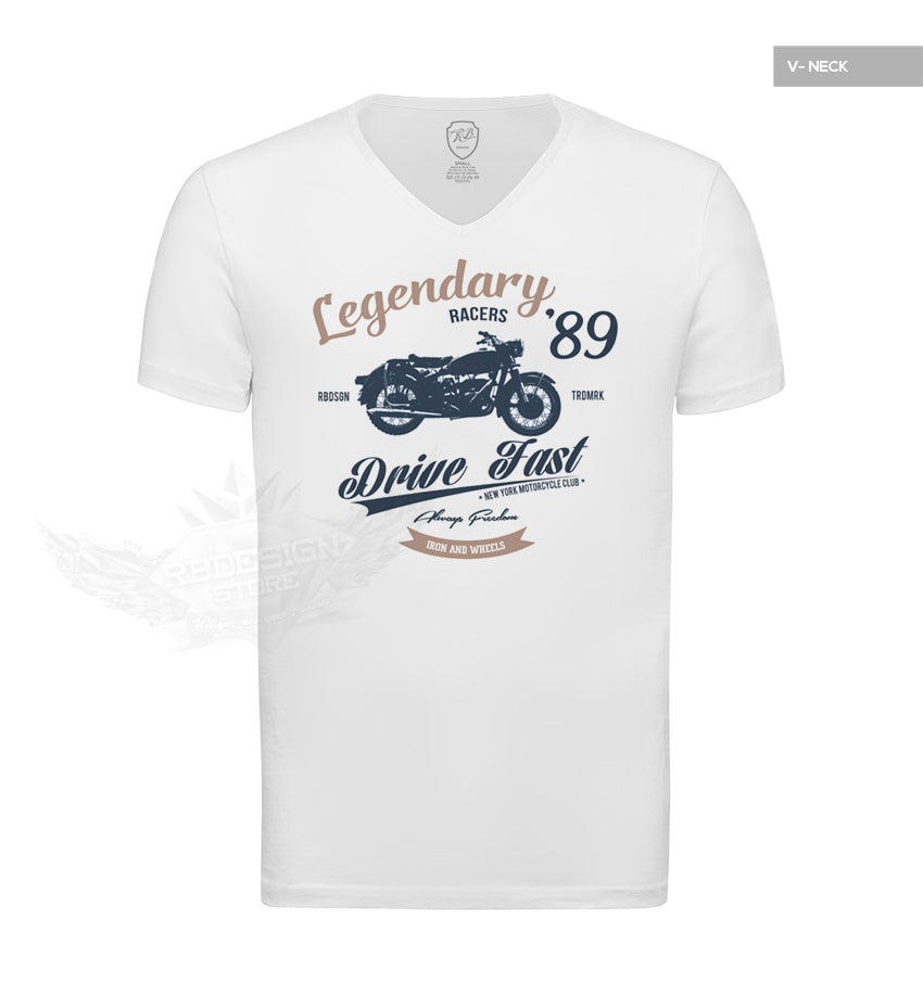 Retro Motorcycle Men's T-shirt  "Legendary Riders" Vintage Style Graphic Tee MD898BB