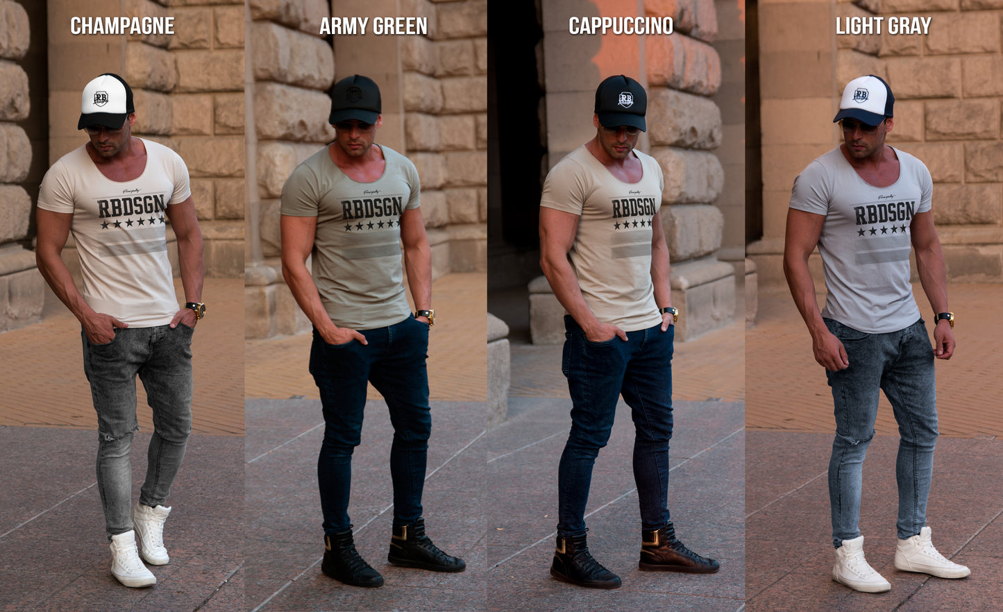 Casual Men's T-shirt Premium Quality Stretch Cotton RB Design Brand Tee / Color Option / MD899