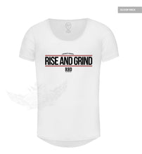 Muscle Mens White T-shirt Rise and Grind MD905