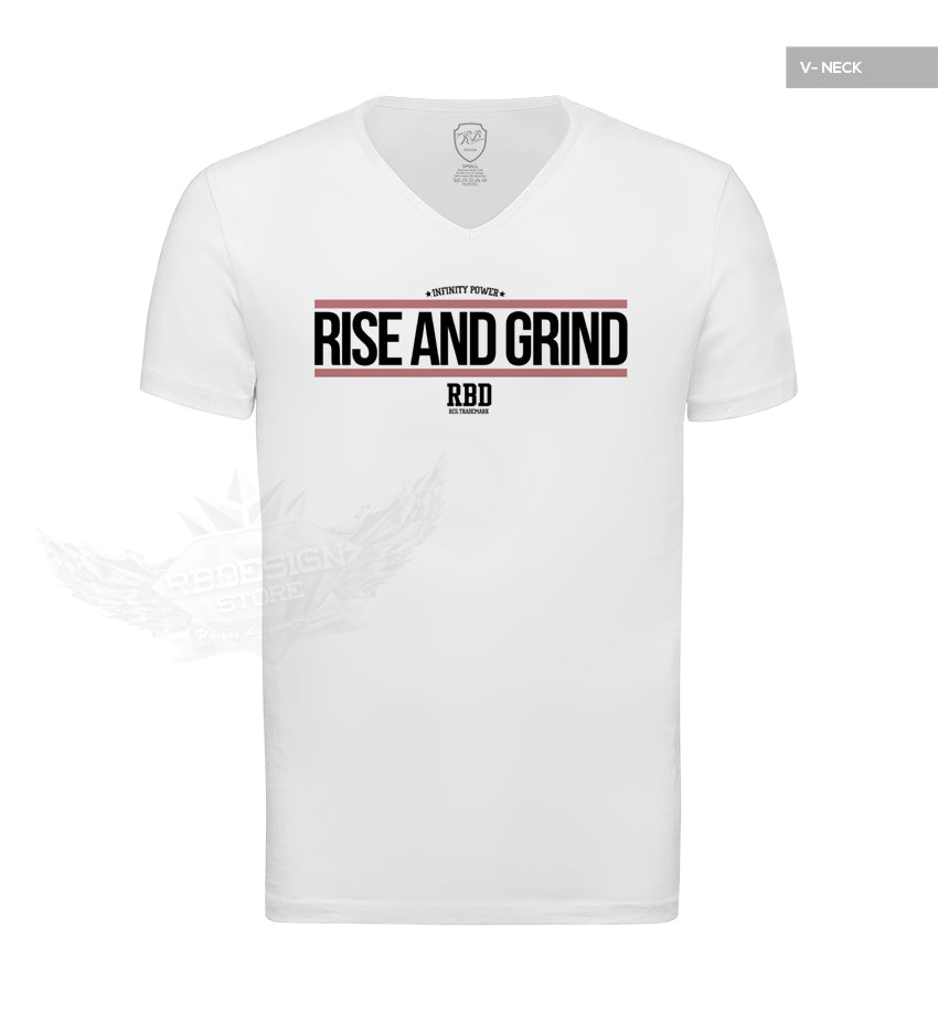 Muscle Mens White T-shirt Rise and Grind MD905