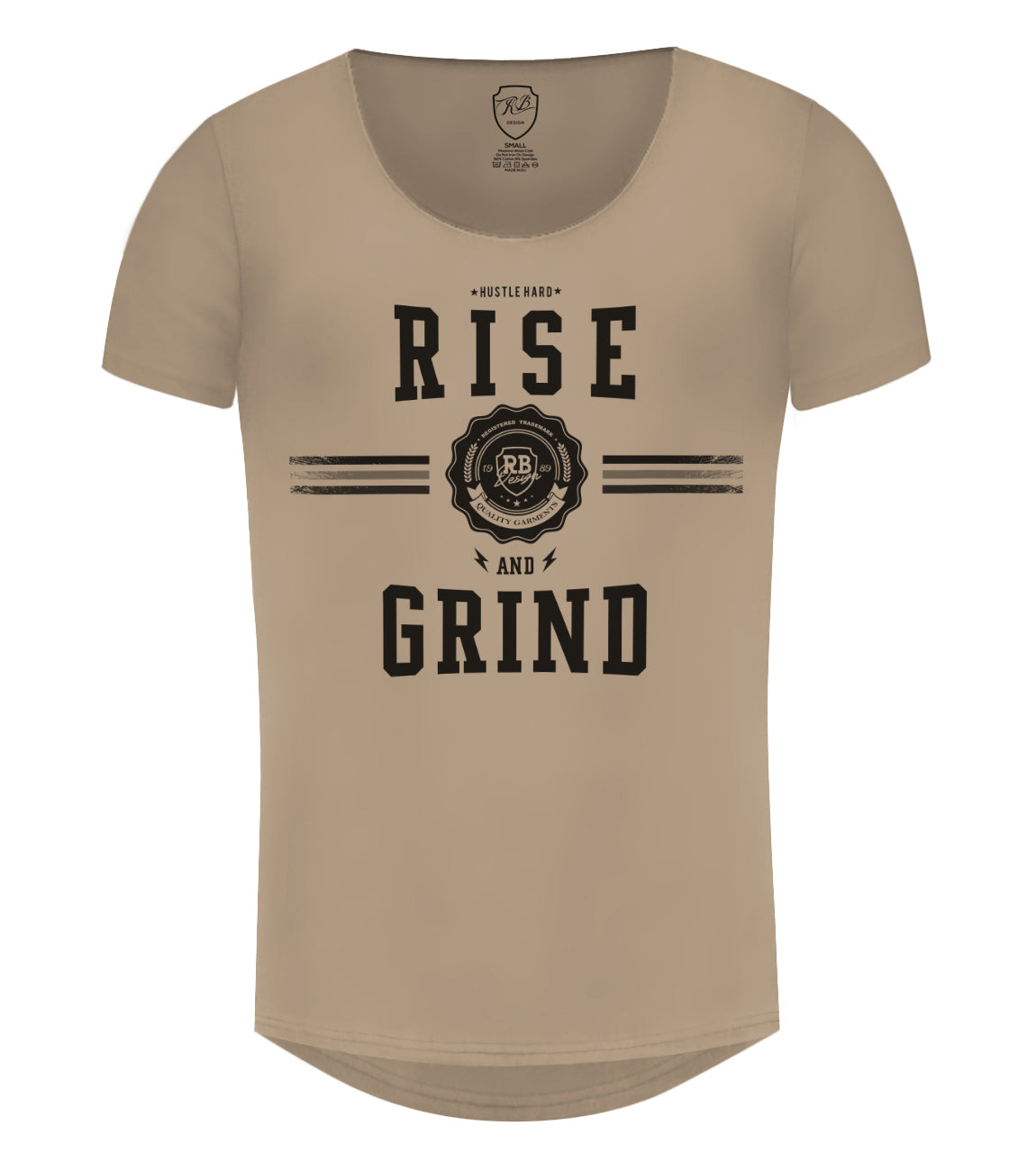 Rise and Grind Men't T-shirt Muscle Fit Stretch Cotton Tee / Color Option / MD908