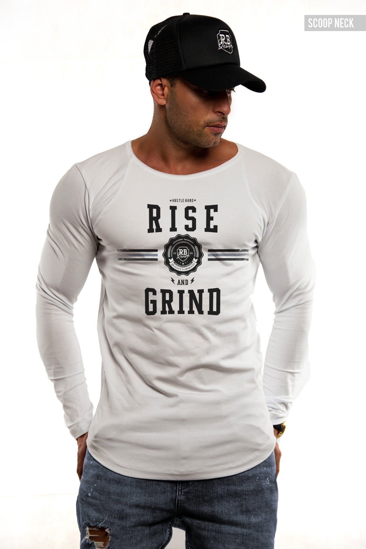 Mens Long Sleeve T-shirt "Rise and Grind" MD908
