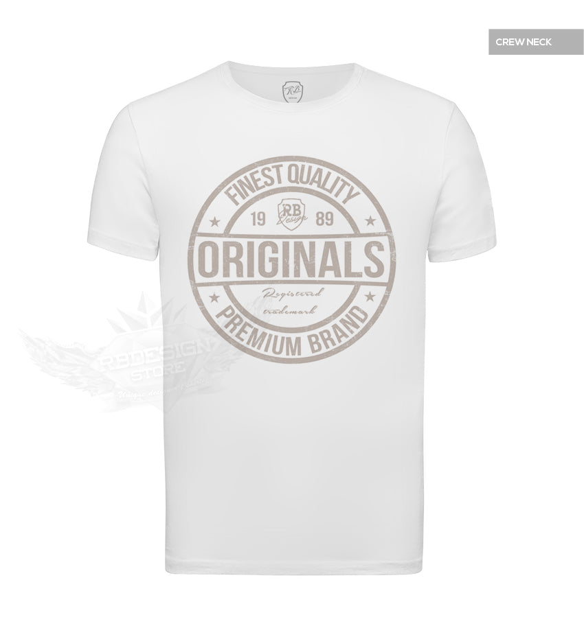 Finest Quality RB Design Mens White T-shirt Muscle Fit "Originals" MD911