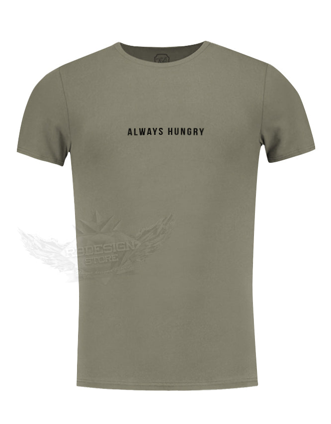 Men's Casual T-shirt Always Hungry Saying Slim Fit Muscle Tee / Color Option / MD916