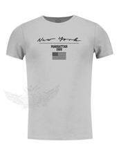 Men's Casual Printed T-shirt Muscle Fit New York Scoop Neck Tee / Color Option / MD917NY
