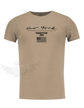 Men's Casual Printed T-shirt Muscle Fit New York Scoop Neck Tee / Color Option / MD917NY