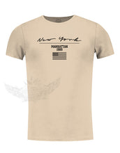 Men's Casual Printed T-shirt Muscle Fit New York Scoop Neck Tee / Color Option / MD917NY