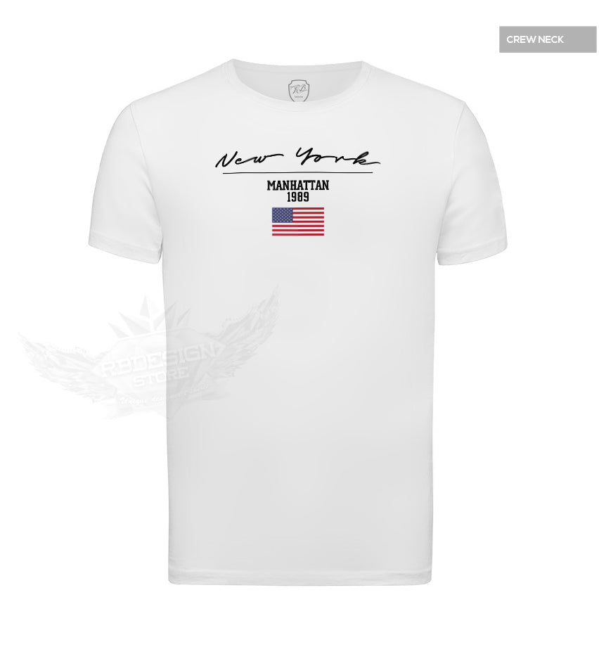 Casual Men's T-shirt New York US FLag Street Fashion Tee MD917