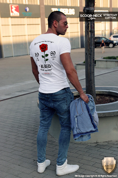 Limited Edition Mens White Designer T-shirt 