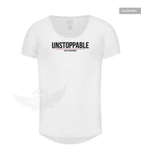 Men's White T-shirt Unstoppable Saying Muscle Fit Cotton Tee MD920