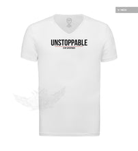 Men's White T-shirt Unstoppable Saying Muscle Fit Cotton Tee MD920