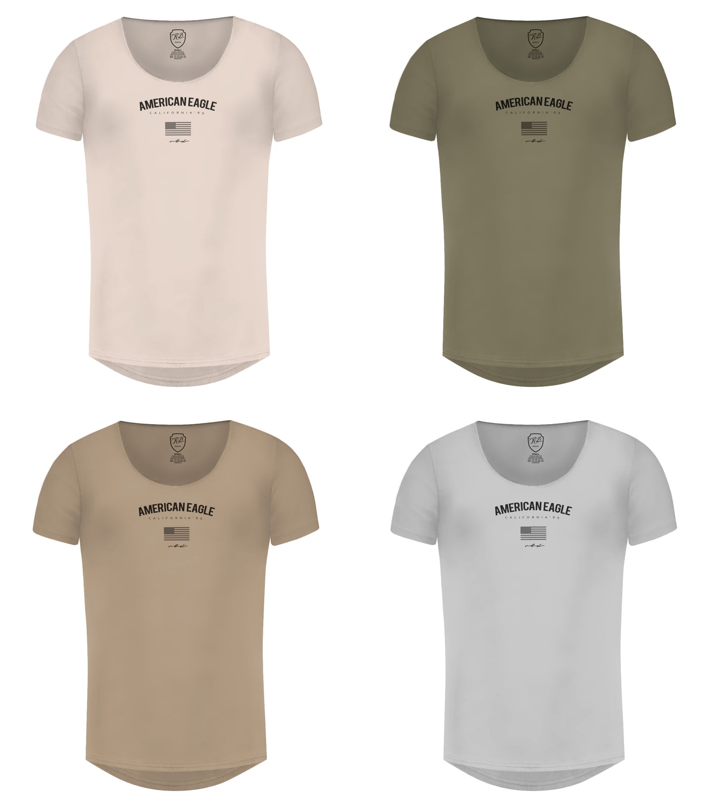 Men's T-shirt "American Eagle" Khaki Gray Beige / Color Option / MD927